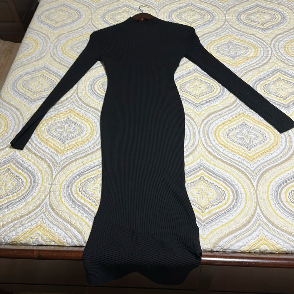 PattyBoutik black ribbed maxi dress size M